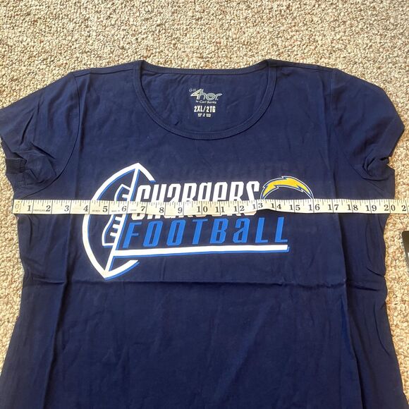 G-III 4her Womens Los Angeles Chargers T-Shirt Plus Size 2XL LA NFL Football Fan - Picture 9 of 9